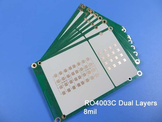 8ml RO4003C 高性能PCB 2層浸透金 黒 シルクスクリーン