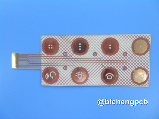 Adhesiveless Polyimide Flexible PCB 0.13mm With Yellow Coverlay