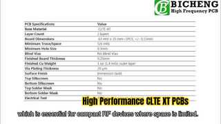 イマージョンゴールドを使用した 510 万 CLTE-XT 基板上に構築された 2 層 PCB