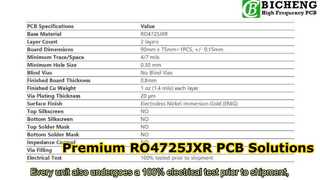 イマージョンゴールドを使用した 3070 万 RO4725JXR 上に構築された 2 層 PCB